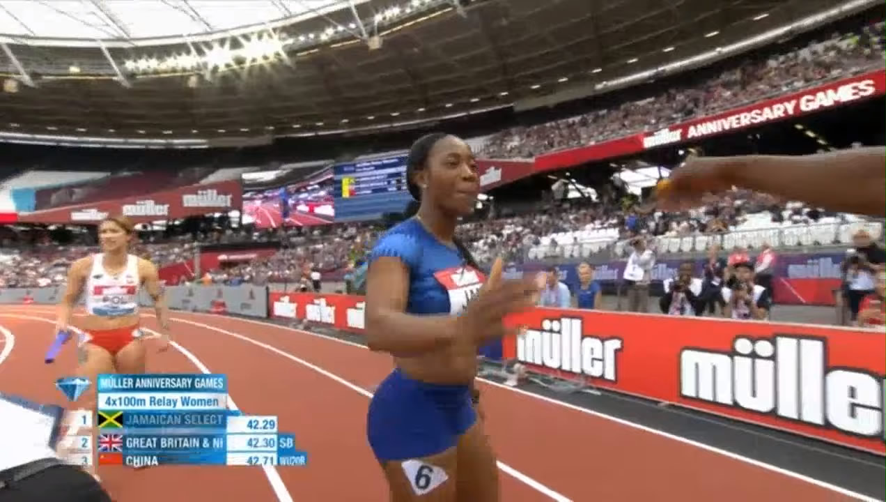 Jamaica wins women's 4x100m Relay at London Diamond League