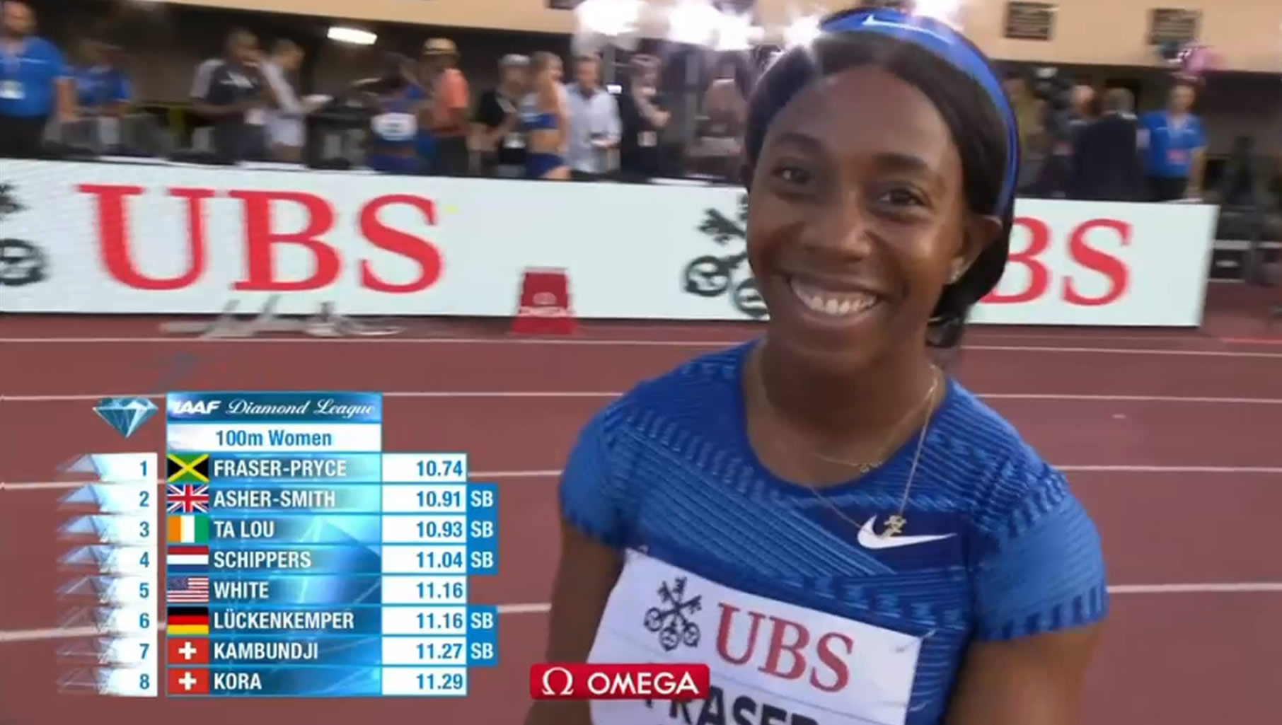 Watch: Shelly-Ann Fraser-Pryce wins 100m in 10.74 -- Lausanne Diamond League