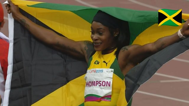 Elaine Thomspon wins Pan Am Games 100m GOLD Elaine Thomspon wins Pan Am Games 100m GOLD